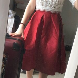Chic A-Line Red Skirt